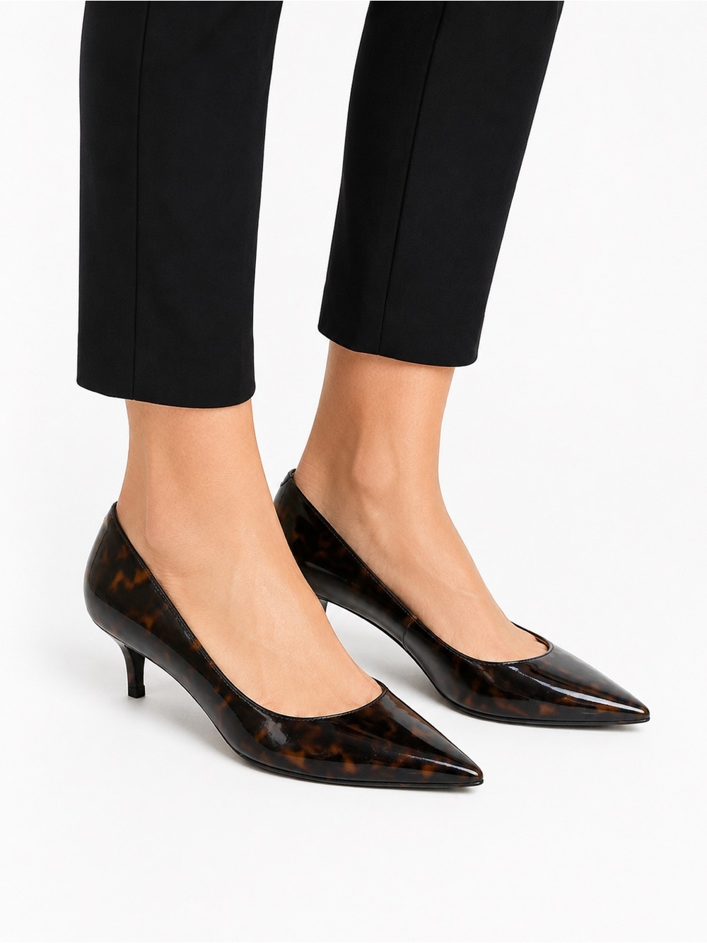 Talbots Tortoiseshell Kitten Heels Size 7.5M | Pointed Toe Career Pumps